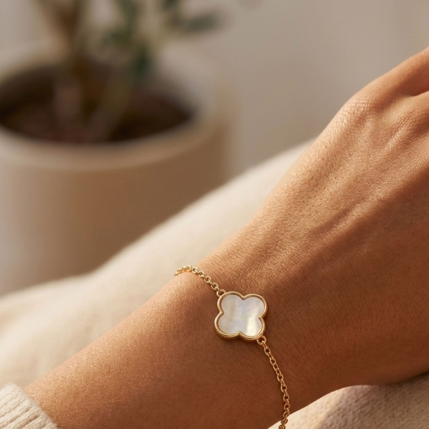 Bracelet Trèfle Nacré